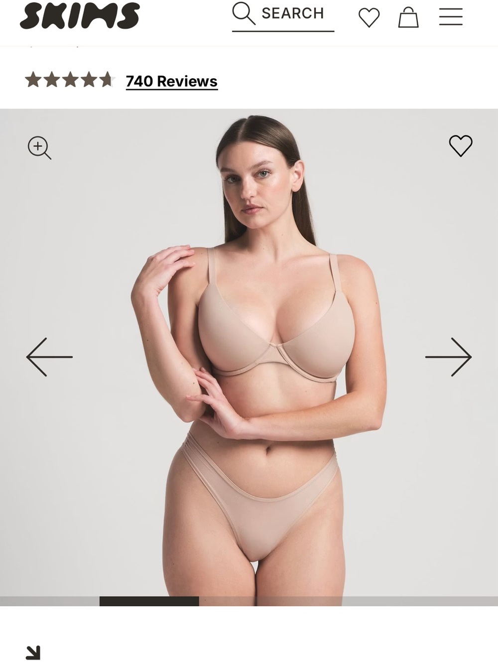 SKIMS Fits Everybody Scoop Plunge Bra 32DDD